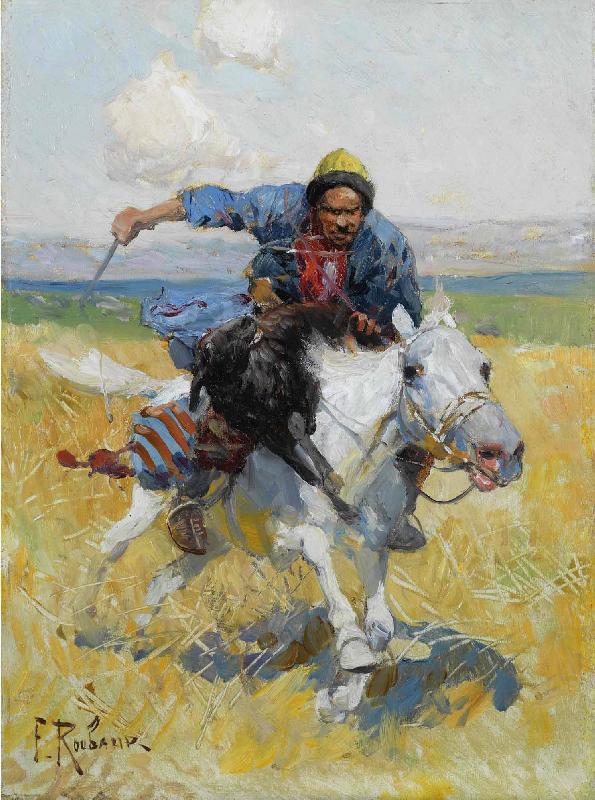 Franz Roubaud Tatar horseman oil painting image